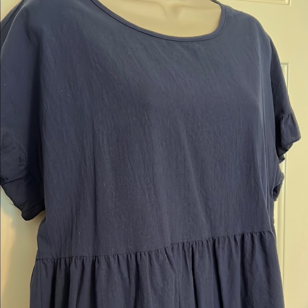 Navy Blue Short Sleeve Dress